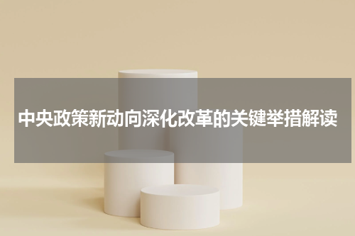 中央政策新动向深化改革的关键举措解读