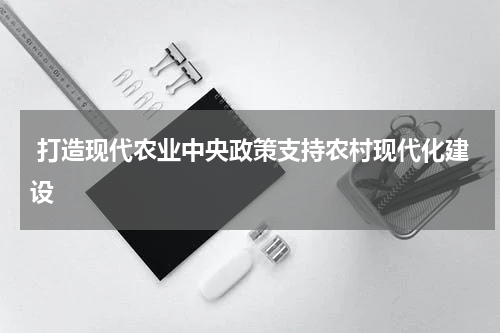  打造现代农业中央政策支持农村现代化建设
