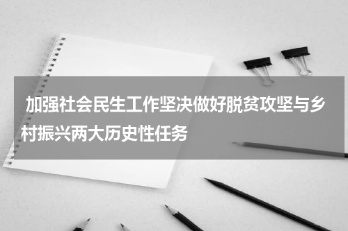  加强社会民生工作坚决做好脱贫攻坚与乡村振兴两大历史性任务