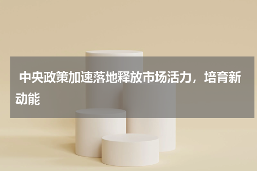  中央政策加速落地释放市场活力，培育新动能