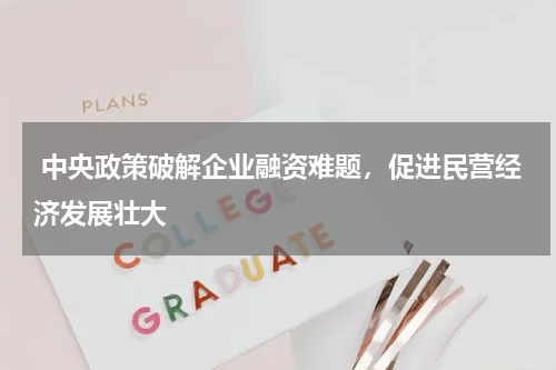  中央政策破解企业融资难题，促进民营经济发展壮大